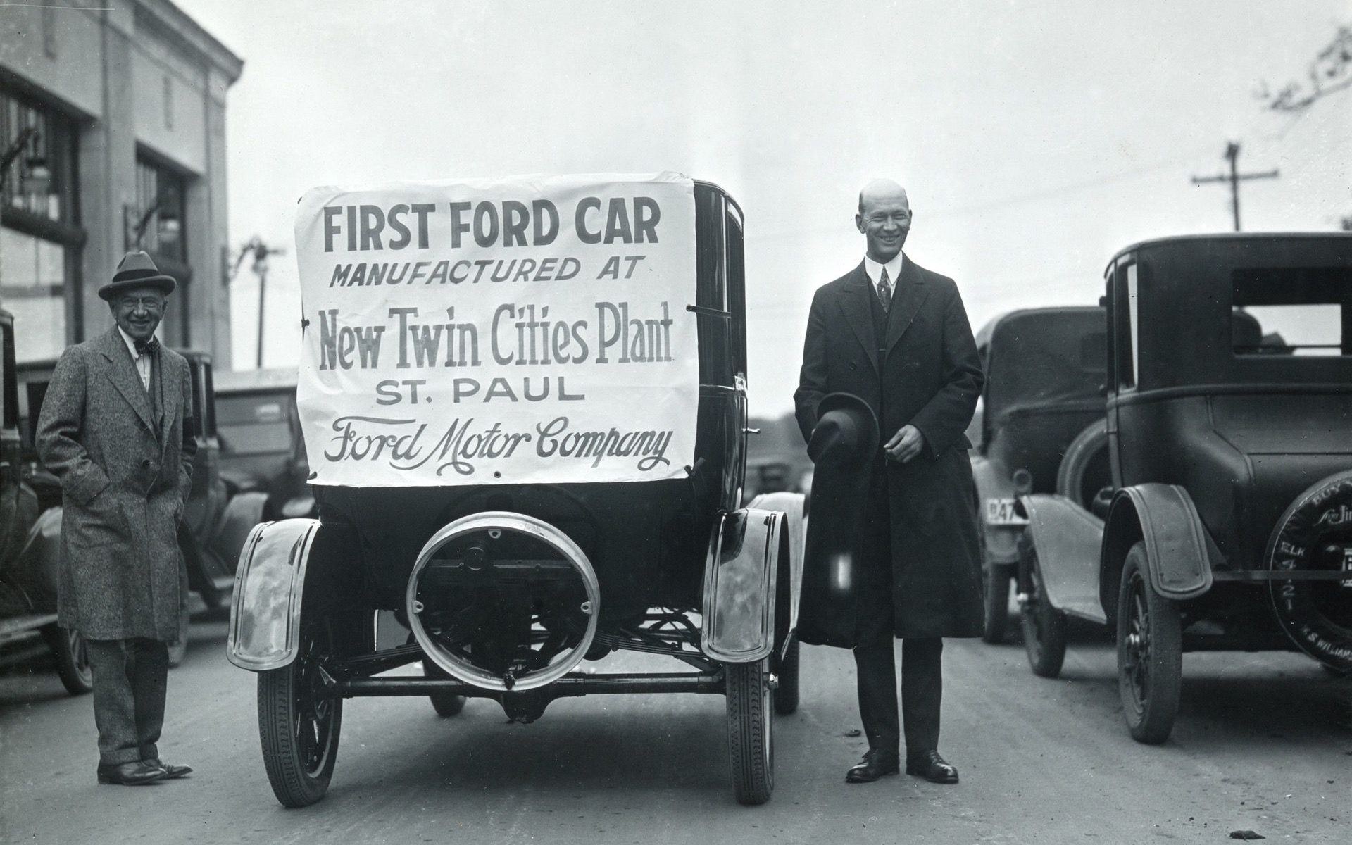 The first Model T rolled off the assembly line on May 4, 1925. The plant’s opening generated tremendous excitement within the business community, whose leaders expected it to generate a big boost for the local economy. Courtesy Minnesota Historical Society
