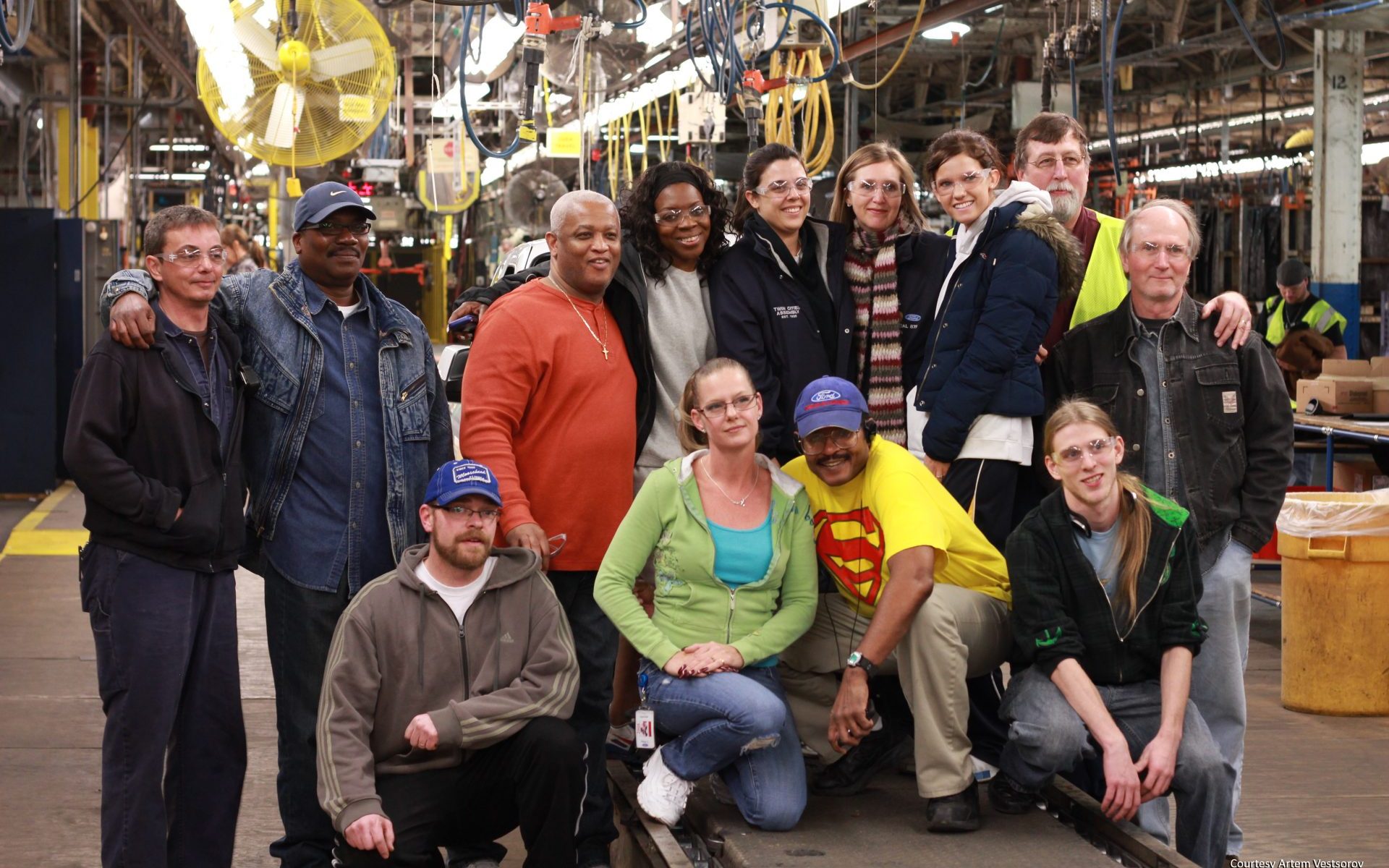 Workers gathered for group photos during the final days of the Twin Cities Assembly Plant’s operation in December, 2011. Courtesy Artem Vestsorov