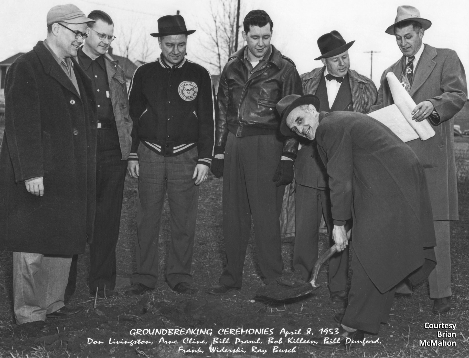 Leaders of the United Auto Workers Local 879 broke ground on the new UAW Union Hall on Ford Parkway in 1953. The building was later renamed in honor of Ray Busch, one of the early presidents of UAW Local 879. The site is currently occupied by Erik’s Bike Shop. Courtesy Brian McMahon